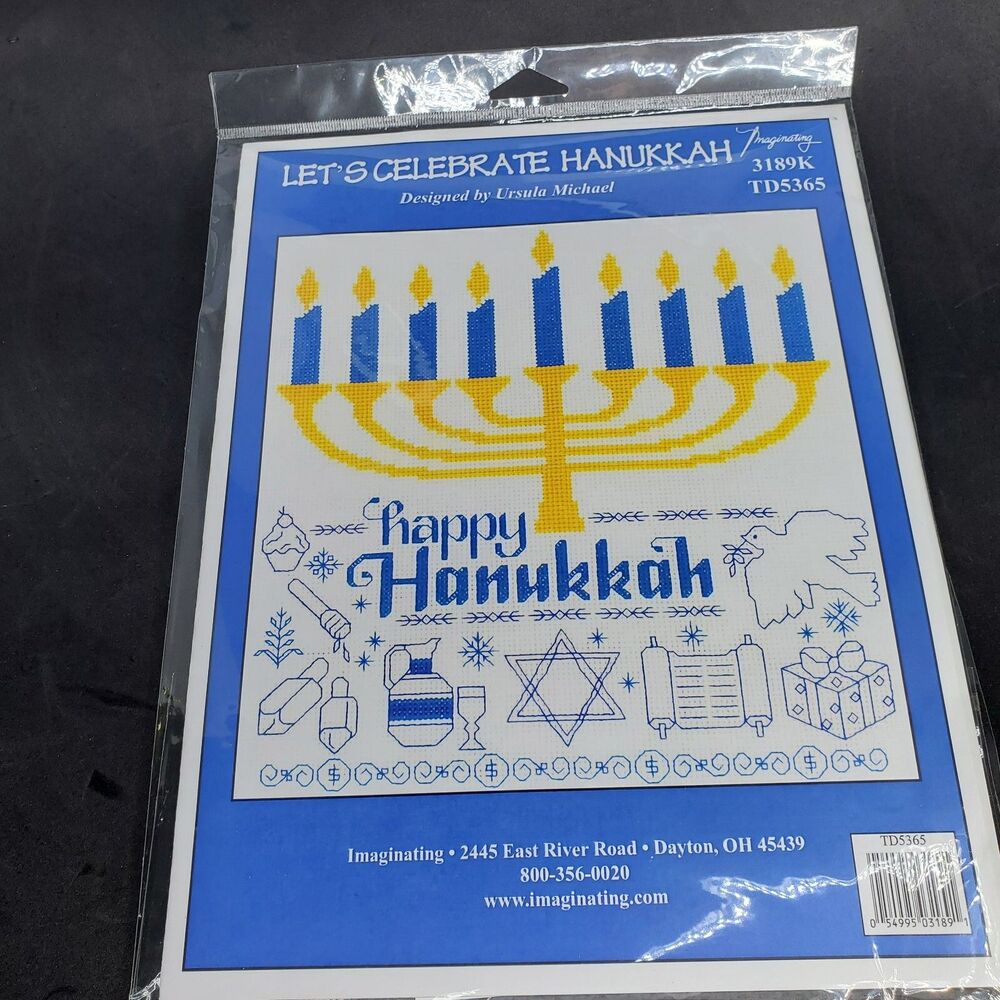 Imaginating Let's Celebrate Hanukkah by Ursula Michael Cross Stitch Kit 3189K